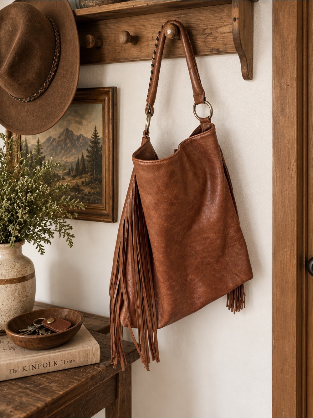 Fringe Leather Shoulder Bag
